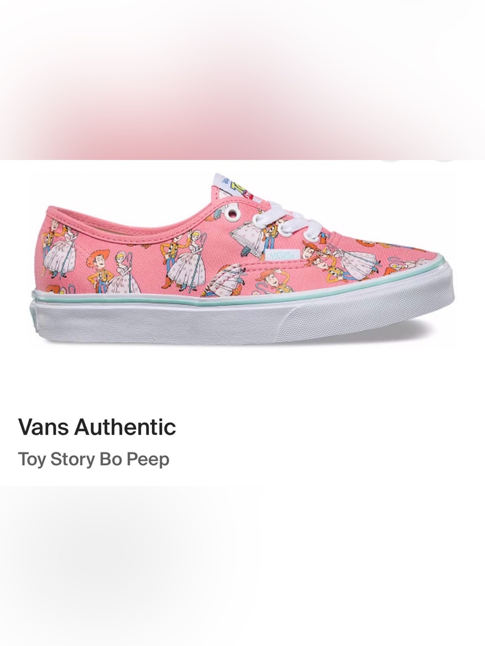 Vans x Toy Story Authentic Bo Peep Very Rare Unisex Sneaker